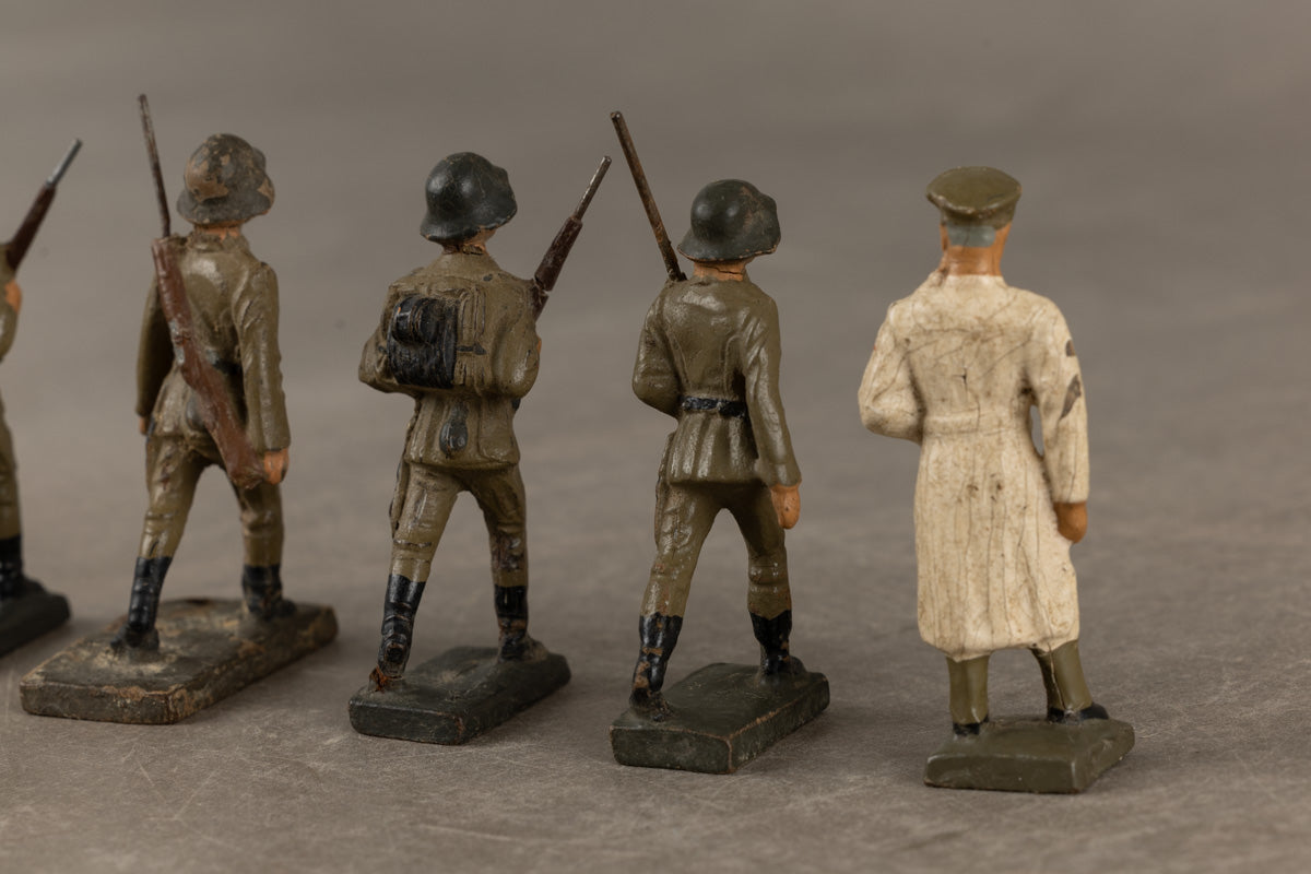 WW2 Tysk Lot af Lineol Figurer. 5 stk. Original.