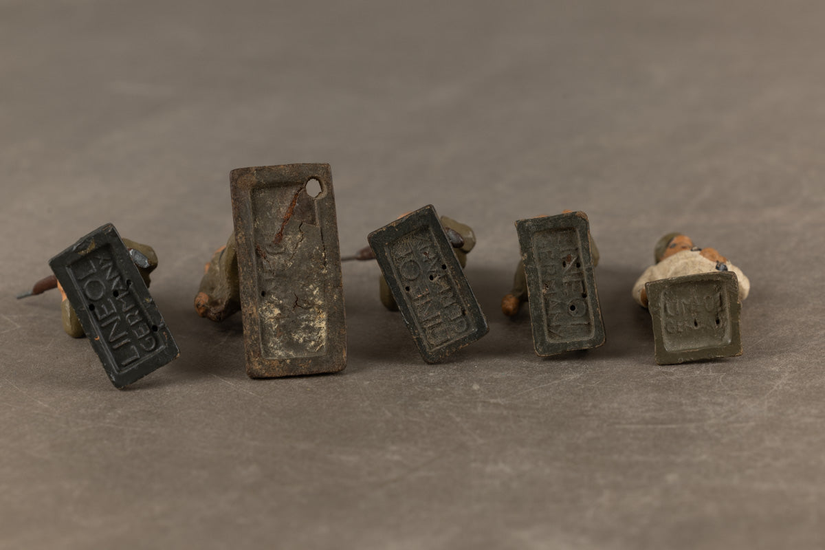 WW2 Tysk Lot af Lineol Figurer. 5 stk. Original.