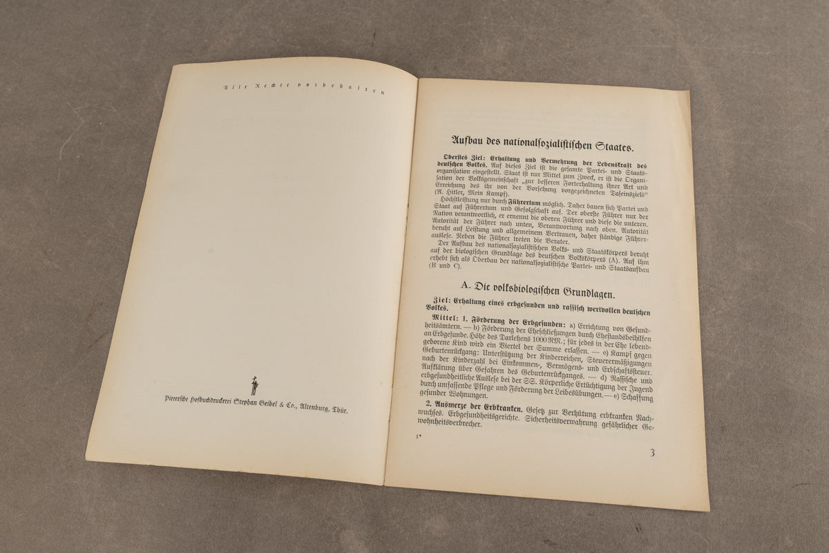 WW2 Tysk NSDAP Hæfte. Original.