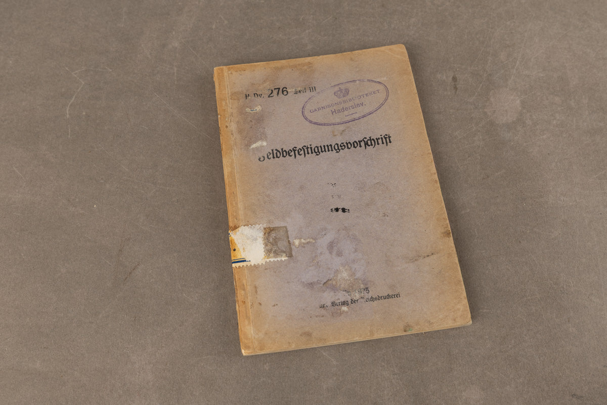 WW1/WW2 Tysk Wehrmacht "Feldbefestigungsvorschrift" Lommebog/Uddannelsesbog. Original.