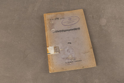 WW1/WW2 Tysk Wehrmacht "Feldbefestigungsvorschrift" Lommebog/Uddannelsesbog. Original.