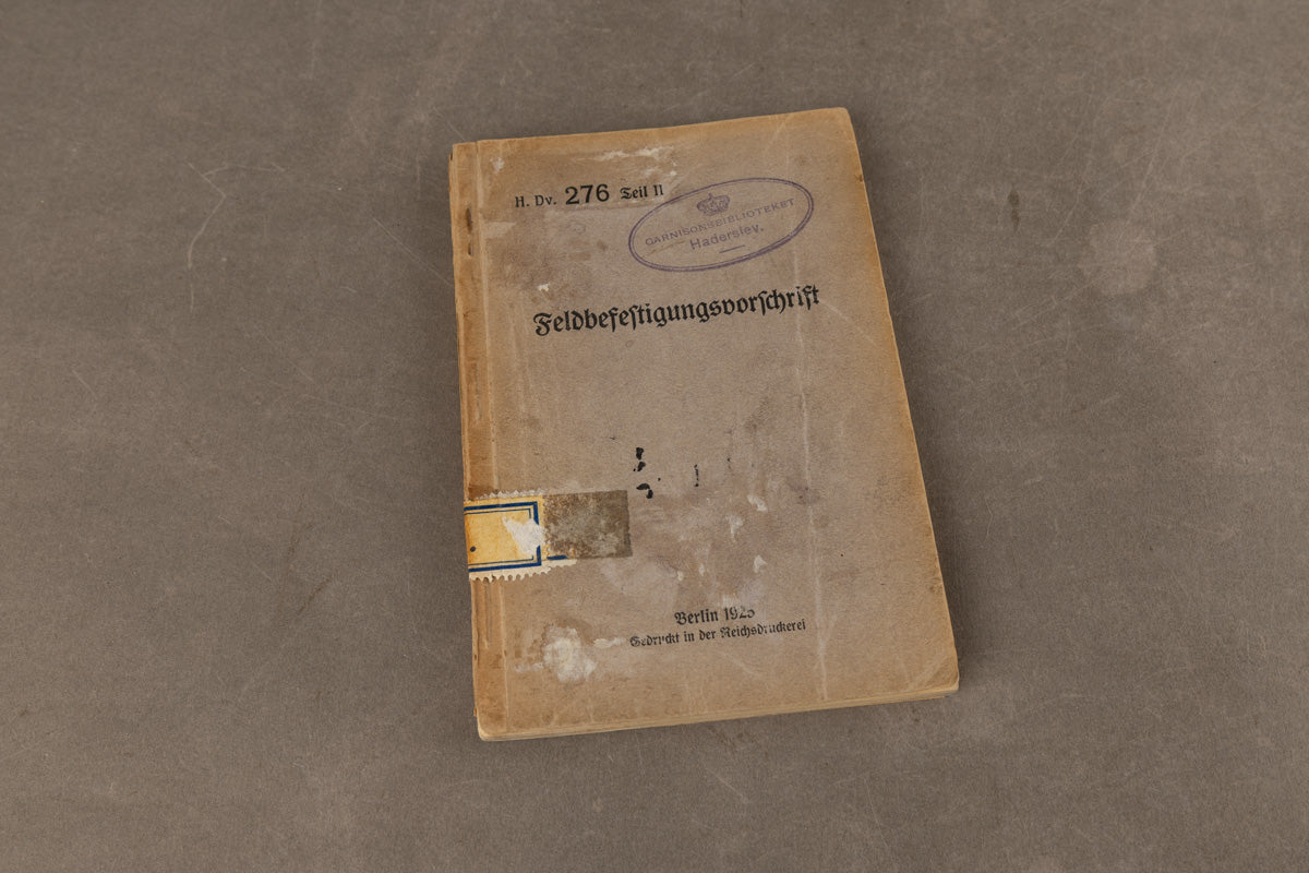 WW1/WW2 Tysk Wehrmacht "Feldbefestigungsvorschrift" Lommebog/Uddannelsesbog. Original.