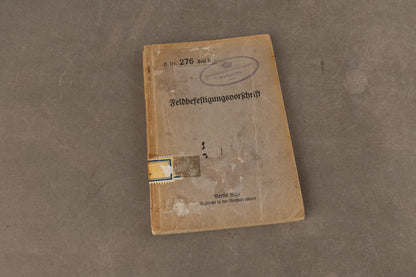 WW1/WW2 Tysk Wehrmacht "Feldbefestigungsvorschrift" Lommebog/Uddannelsesbog. Original.