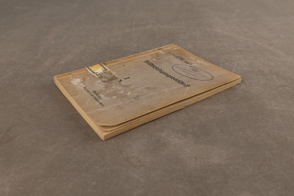 WW1/WW2 Tysk Wehrmacht "Feldbefestigungsvorschrift" Lommebog/Uddannelsesbog. Original.