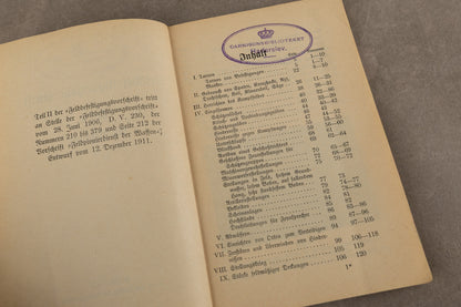 WW1/WW2 Tysk Wehrmacht "Feldbefestigungsvorschrift" Lommebog/Uddannelsesbog. Original.