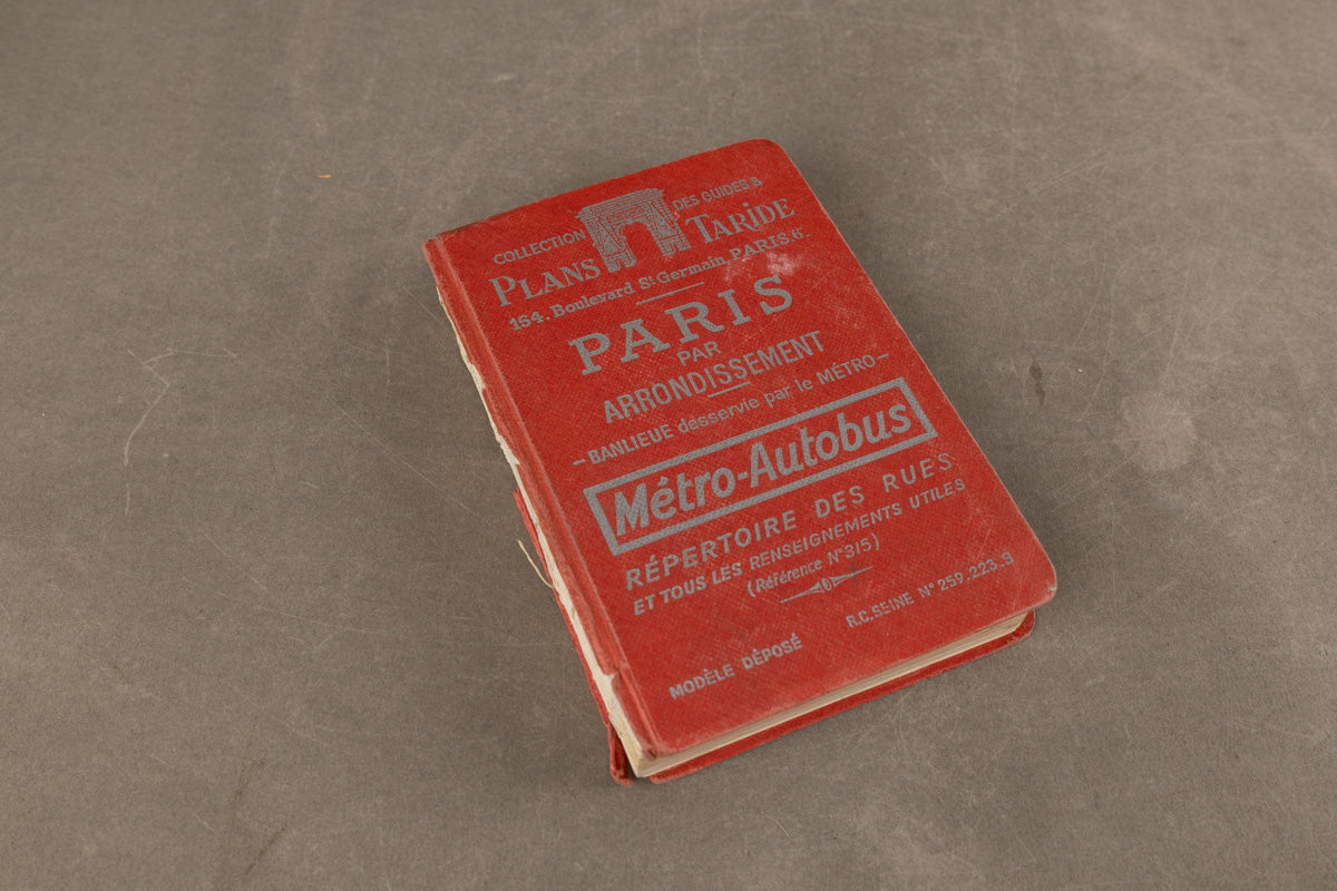 WW2 Fransk Bog/kort over Paris. God til display. Original.