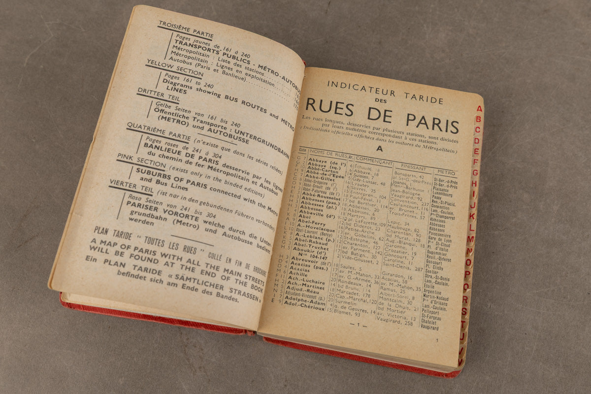 WW2 Fransk Bog/kort over Paris. God til display. Original.
