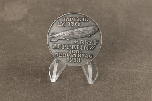 WW2 Tysk "Taufe des LZ 130 Graf Zeppelin - 100. Geburtstag 1938". Sjælden. Original.