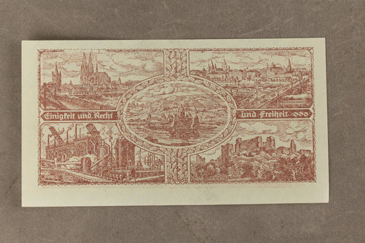 WW1/WW2 Tysk "Zwanzig Milliarden Mark" pengeseddel fra inflationen. Årgang 1923. Sjælden. Original.