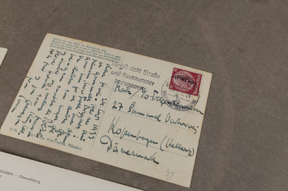 WW2 Tysk Postkort. Et send til Danmark. Original.