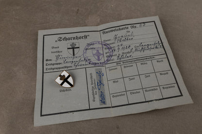 WW2 Tysk "Scharnhorst"/NSDAP/HJ "Bund deutscher Jungmannen" Lot. Sjælden. Original.