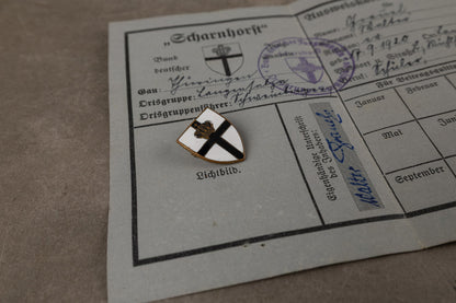WW2 Tysk "Scharnhorst"/NSDAP/HJ "Bund deutscher Jungmannen" Lot. Sjælden. Original.