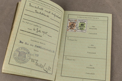 WW2 Tysk "Deutsches Reich Reisepass". Original.