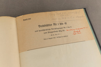 WW2 Tysk Stor Kriegsmarine "Flaggenbuch". Stemplet "Kommando der Marinestation der Nordsee". Sjælden. Original.
