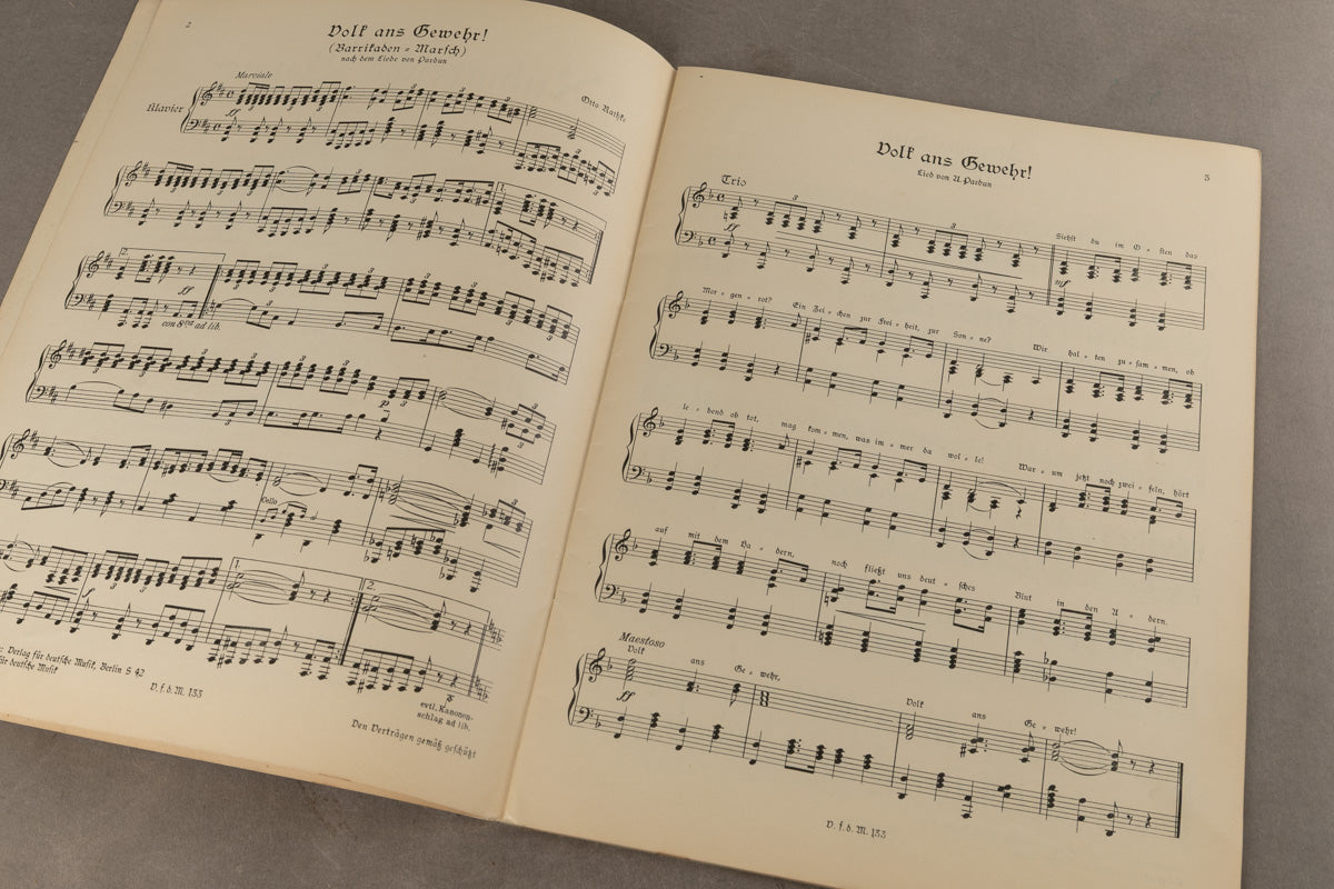WW2 Tysk NSDAP Sang Blad. Original.
