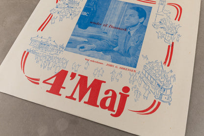 WW2 Dansk 4. Maj LP Plade med BBC Frihedsbudskab 4. maj 1945. Original.