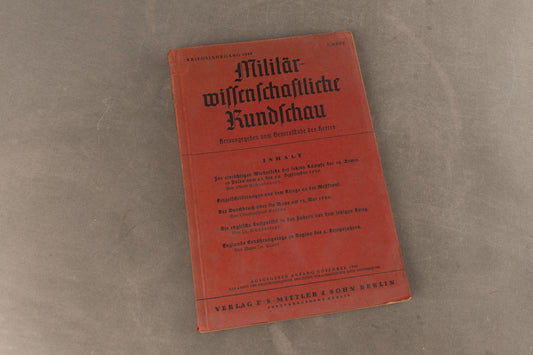 WW2 Tysk Bog "Militärwissenschaftliche Rundschau". Original.