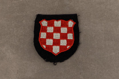 WW2 Tysk Waffen-SS Ærmeskjold for kroatiske frivillige. Original.