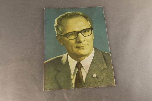 Østtysk DDR Plakat/Billede af Erich Honecker. A3-størrelse. Original.