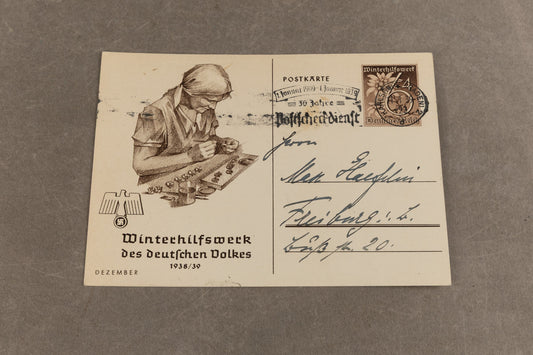 WW2 Tysk WHW-Postkort. Godt stemplet. Original.