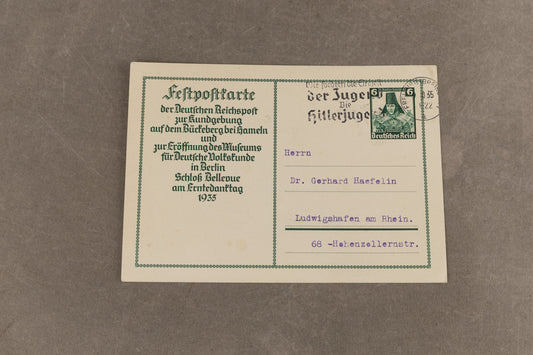 WW2 Tysk HJ-Postkort. Godt stemplet. Original.