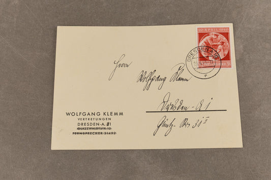 WW2 Tysk Postkort. Godt frimærke. Original.
