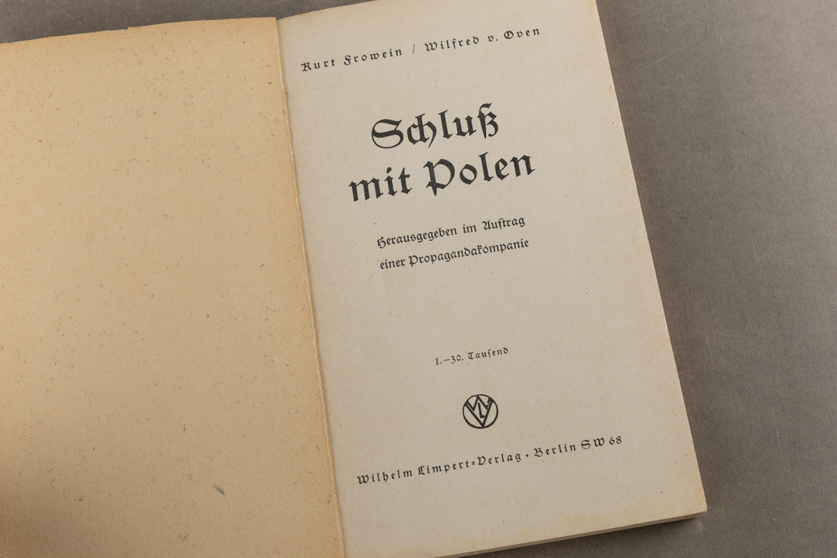 WW2 Tysk Bog. "Schluß mit Polen". Original.