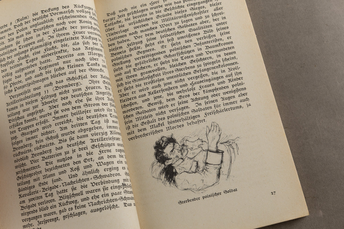 WW2 Tysk Bog. "Schluß mit Polen". Original.
