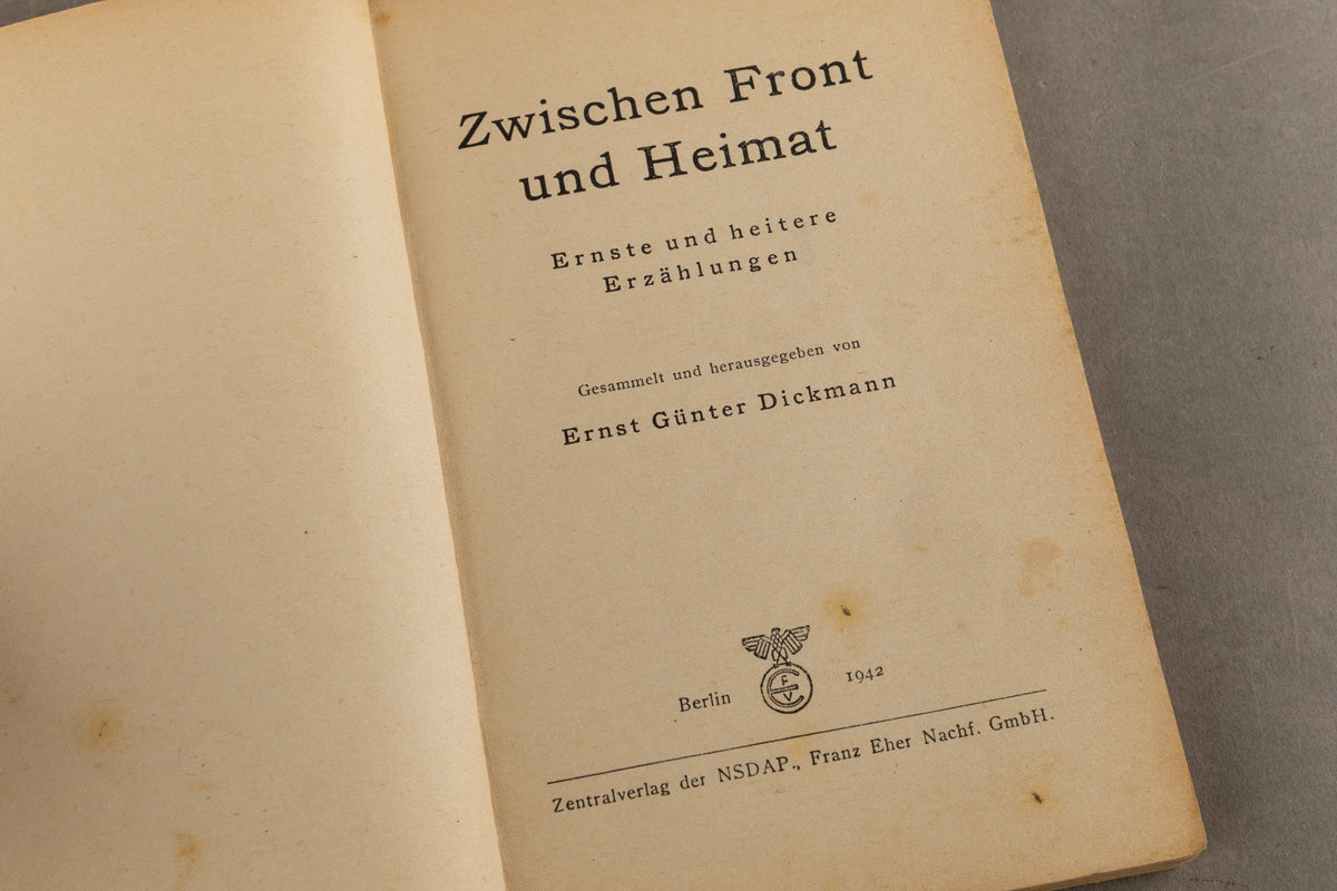 WW2 Tysk NSDAP Bog. "Zwischen Front und Heimat". Original.