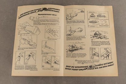 WW2 Tysk Heer "Panzerfaust" Instruktionsfolder. Sjælden. Original.