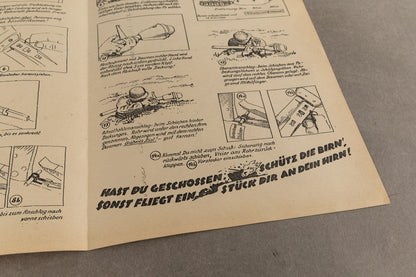 WW2 Tysk Heer "Panzerfaust" Instruktionsfolder. Sjælden. Original.