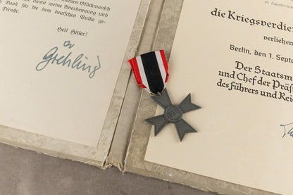 WW2 Tysk Lot. Medalje, urkunder, billeder mv. I omslag. Original.