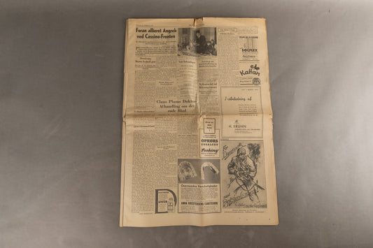 WW2 Dansk Avis med Frikorps Danmark Annonce. Original.