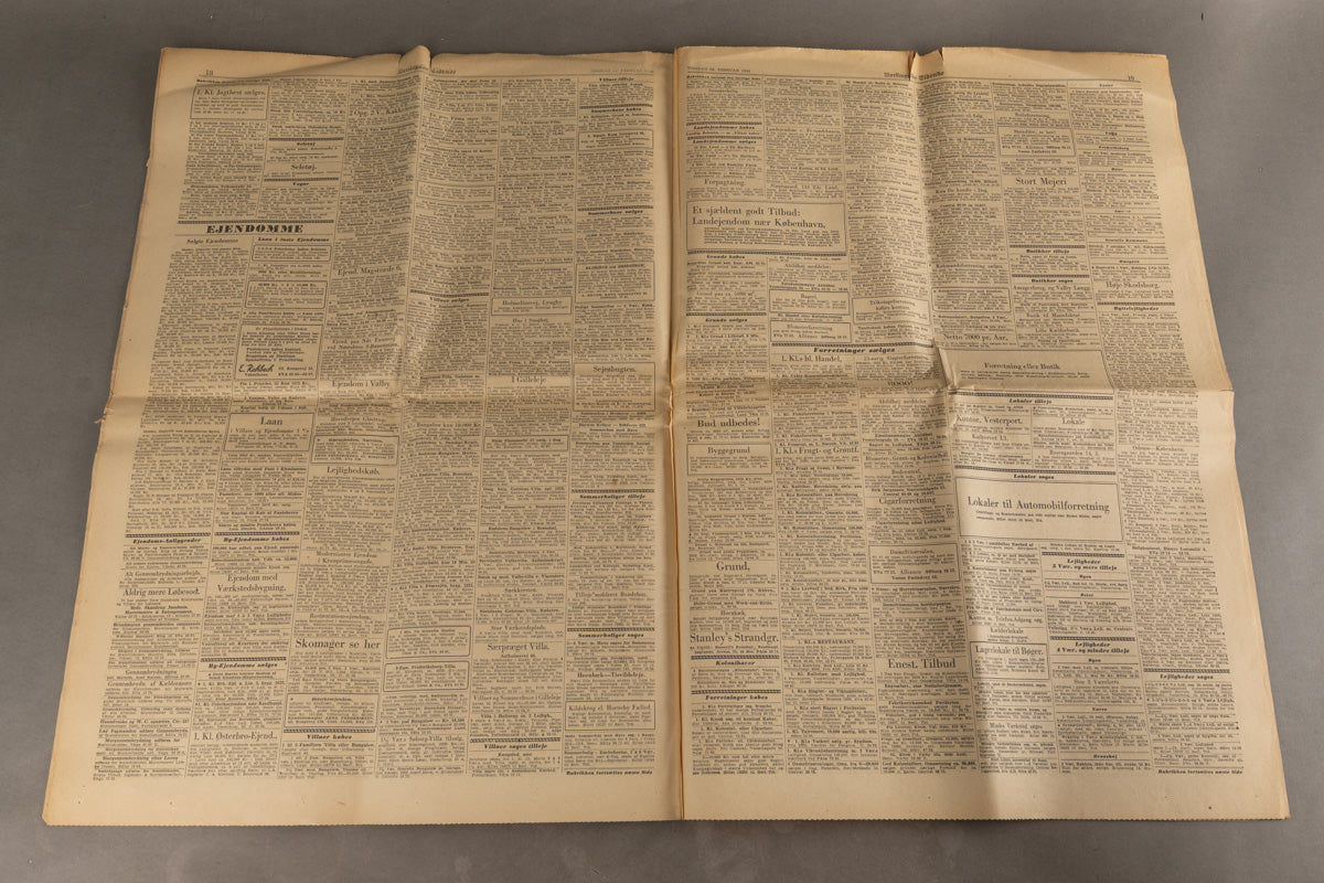 WW2 Dansk Avis med Frikorps Danmark Annonce. Original.
