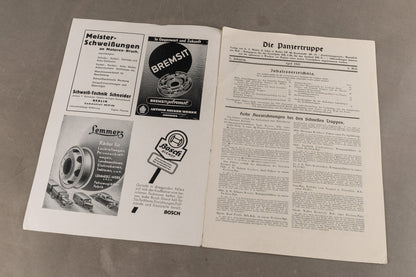 WW2 Tysk "Die Panzertruppe" Blad. Original.