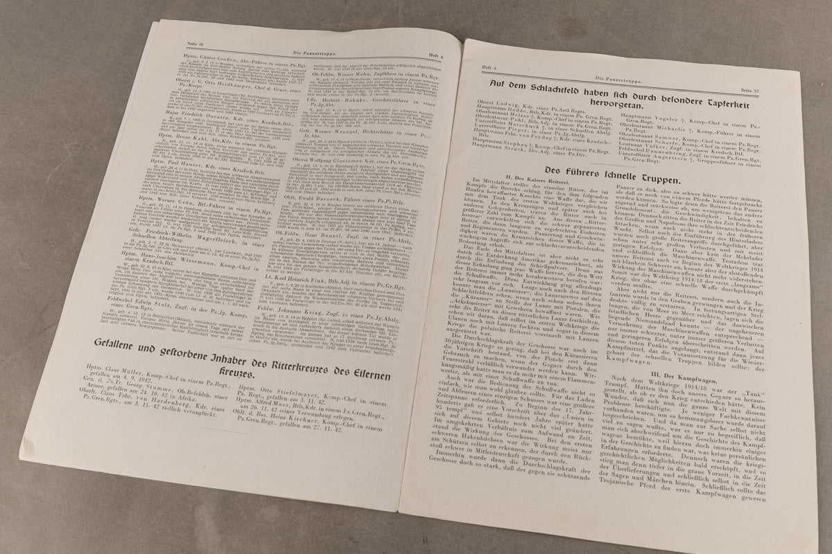 WW2 Tysk "Die Panzertruppe" Blad. Original.