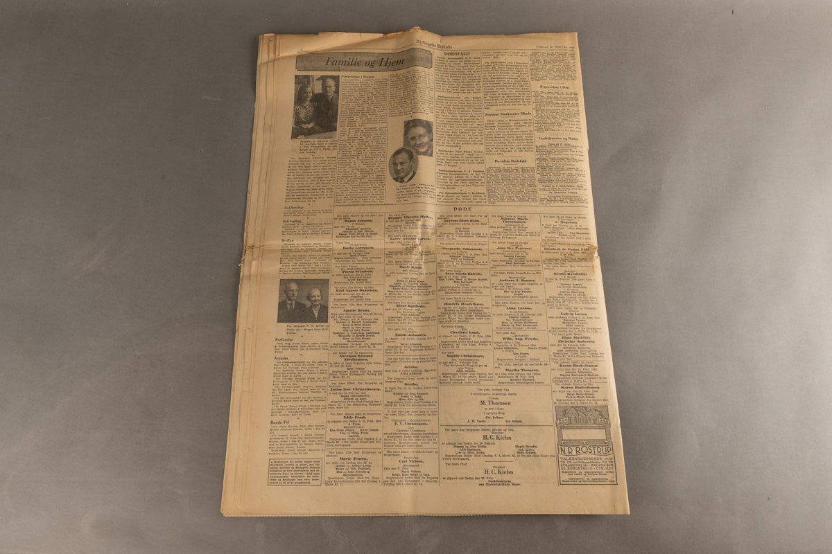 WW2 Dansk Avis med Frikorps Danmark Annonce. Original.
