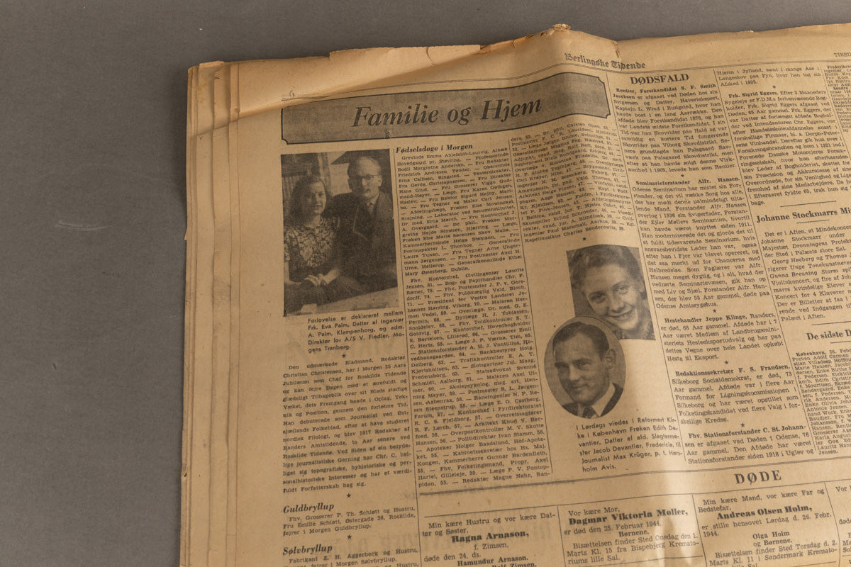 WW2 Dansk Avis med Frikorps Danmark Annonce. Original.