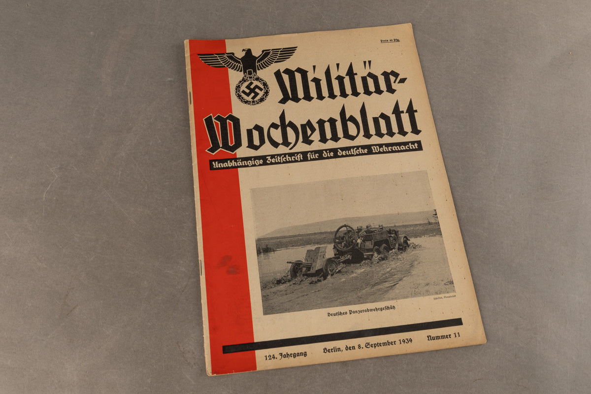 WW2 Tysk "Militär-Wochenblatt" Blad. Original.