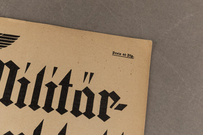 WW2 Tysk "Militär-Wochenblatt" Blad. Original.