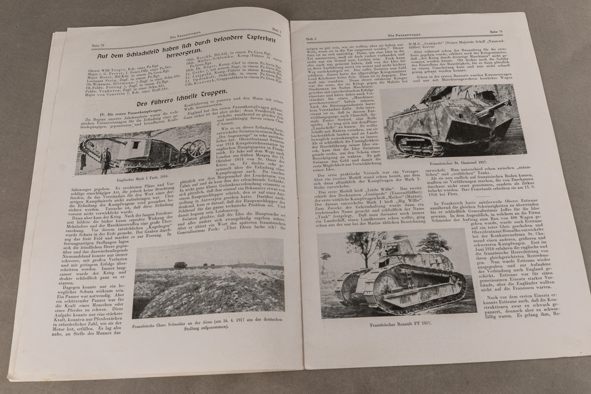 WW2 Tysk "Die Panzertruppe" Blad. Original.