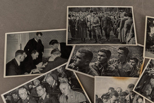 WW2 Tysk "Cigaretten Album" Billeder. 10 stk. 8x12 cm. Gode motiver. Original.