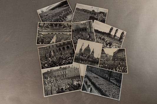 WW2 Tysk "Cigaretten Album" Billeder. 10 stk. 12x17 cm. Gode motiver. Original.