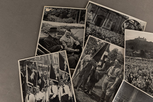 WW2 Tysk "Cigaretten Album" Billeder. 10 stk. 12x17 cm. Gode motiver. Original.