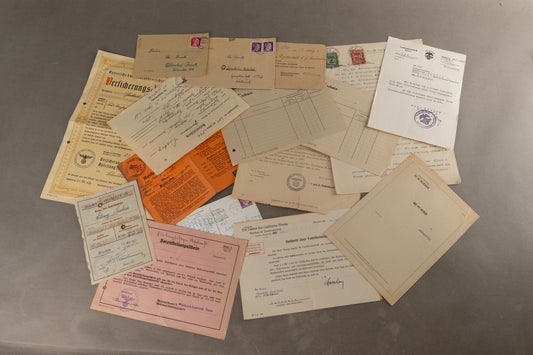 WW2 Tysk Stort Blandet Dokumenter og Feltpost Lot. Original.