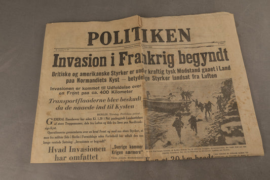 WW2 Dansk Politikken avis fra d. 06. juni 1944 på D-Day. Original.