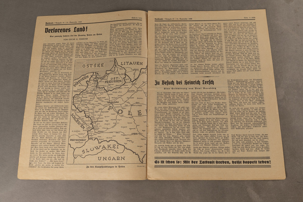 WW2 Tysk "Tatkraft" Blad. Original.