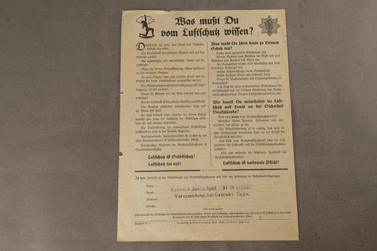 WW2 Tysk Luftschutz "RLB" Hvervepjece. Original.
