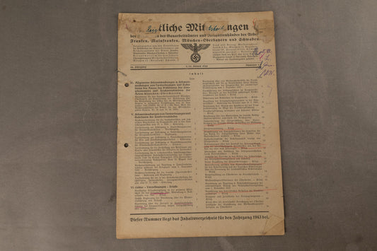 WW2 Tysk Blad. Original.