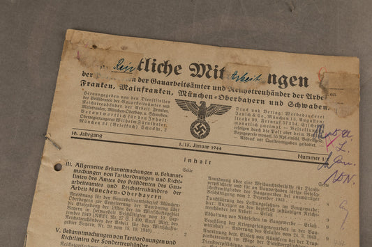 WW2 Tysk Blad. Original.